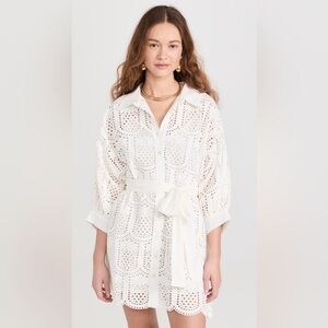 Elegant White Eyelet Women's Coat